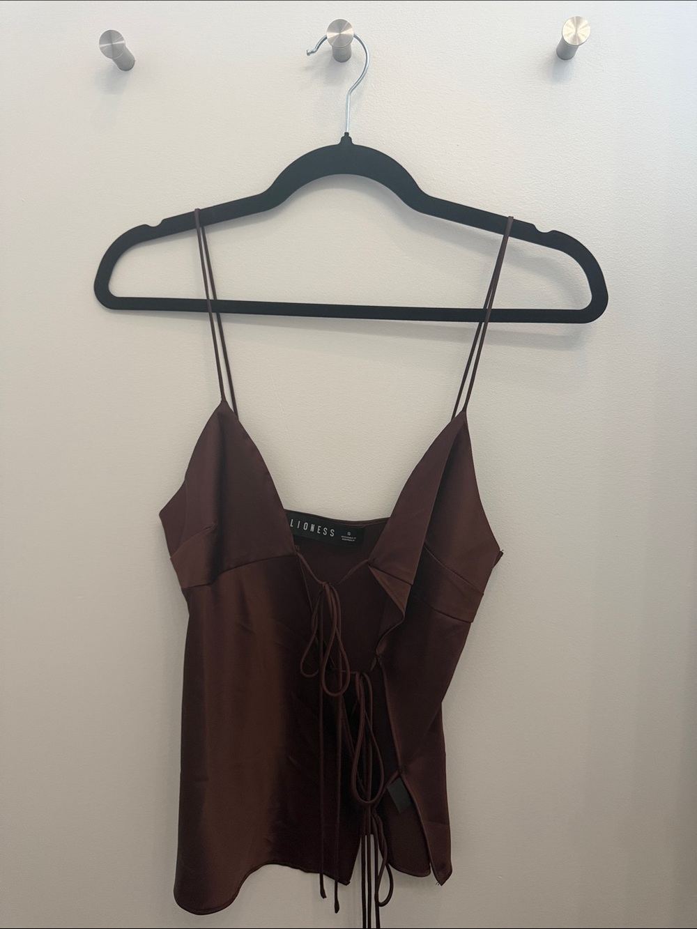 Lioness Brown Satin Spaghetti Strap Cami